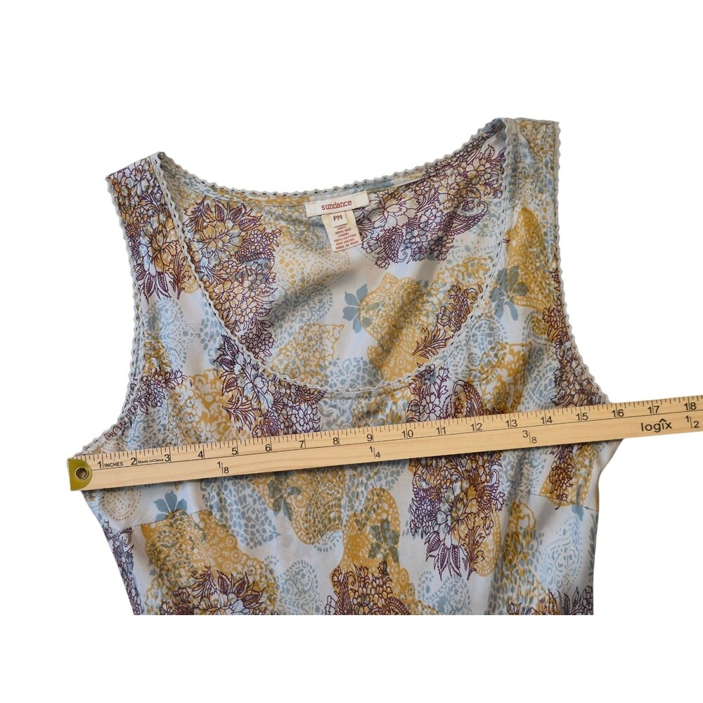 Sundance Untamed Spirit M 100% Silk Maxi Dress Tiered Patchwork Boho Luxury - Picture 5 of 9